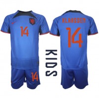 Maglie da calcio Olanda Davy Klaassen #14 Seconda Maglia Bambino Mondiali 2022 Manica Corta (+ Pantaloni corti)